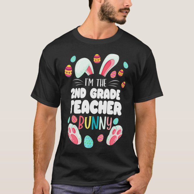 Andra Klass-läraren Bunny Hoppy Påsk Da T Shirt (Framsida)
