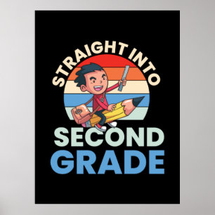 Andra Klass-läraren Rak in i andra Klass Poster
