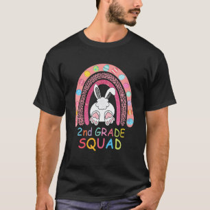 Andra Klass Rainbow Bunny Boy Teacher Squad T Shirt