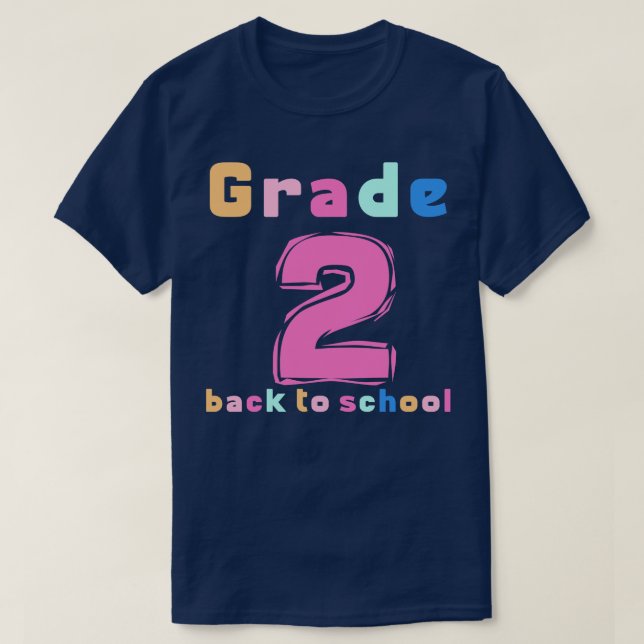 Andra Klass Rainbow Girls Boys Teacher Cute 2:a T Shirt (Design framsida)