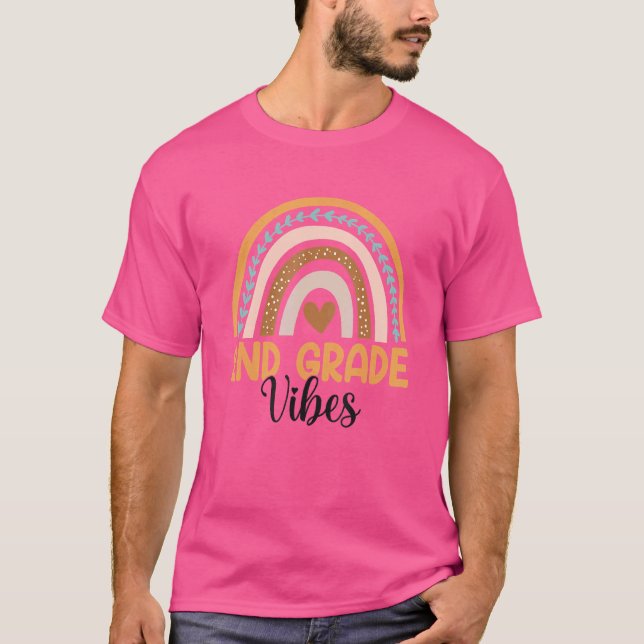 Andra Klass Rainbow Teacher Back to school 2:a GR T Shirt (Framsida)
