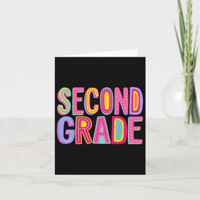 Andra Klass Rainbow Vibes andra Back to school Gra Kort (Framsida)
