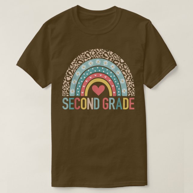 Andra Klass-regnbågen Back to school andra Klass-t T Shirt (Design framsida)