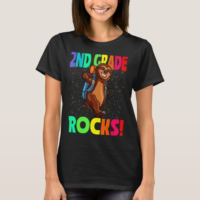 Andra Klass, Sten Sloth Back to school T Shirt (Framsida)