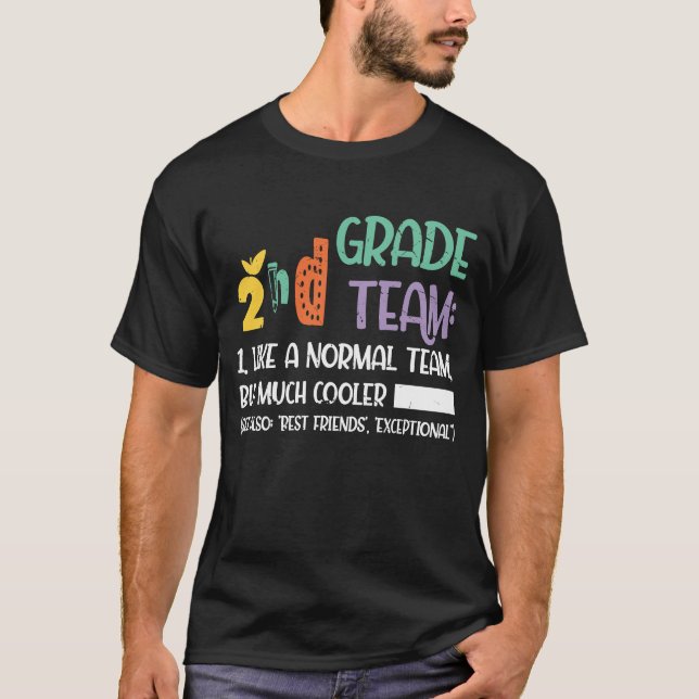 Andra Klass Team Definition Cute Teacher tillbaka  T Shirt (Framsida)