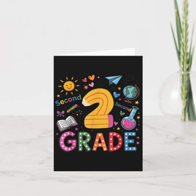 Andra Klass-teamet Lungny Pencil Back to school Te Kort (Framsida)