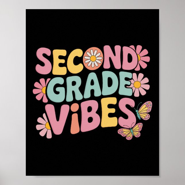 Andra Klass Vibes Back to school Lacher Kids Boy Poster (Framsidan)