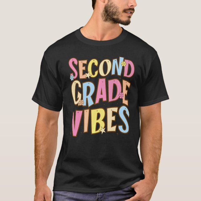 Andra Klass Vibes Back to school Retro andra Klass T Shirt (Framsida)