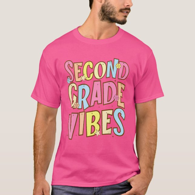 Andra Klass Vibes Back to school Retro andra Klass T Shirt (Framsida)