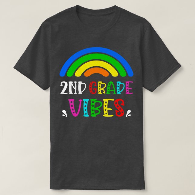 Andra Klass Vibes Rainbow Back to school Kids T Shirt (Design framsida)
