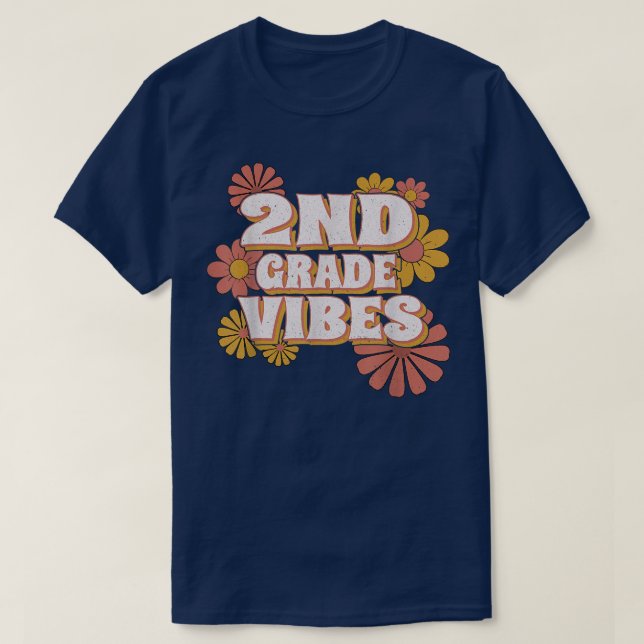 Andra Klass Vibes Shirt andra Klass Retro-Blommigt T (Design framsida)