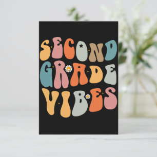 Andra Klass Vibes Tillbaka Till Skolan Groovy Skol Tack Kort
