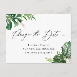 Ändra Löven Datumskript Tropical Handflatan Vykort