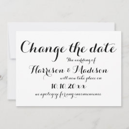 Ändra meddelande om datum, kalligrafi Bröllop