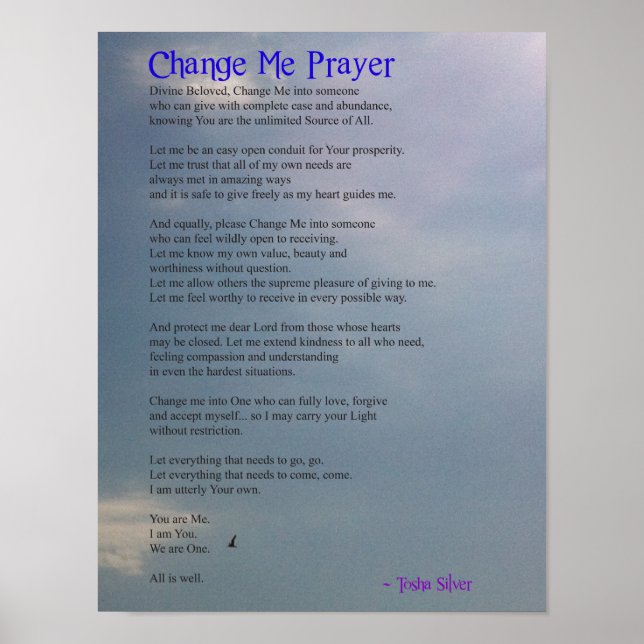 Ändra mig Prayer Poster (Framsidan)