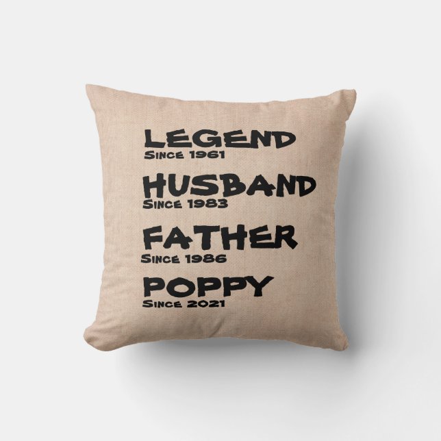 Ändra Namn datumförklaring Make Far Grand Kudde (Framsida)