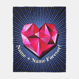 Ändra Namn Lägg till rött geometriskt hjärta Kärle Fleecefilt