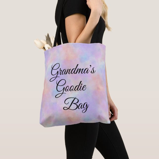 Ändra Namn mormors Goodie Bag Pastel Tote Tygkasse (Närbild)