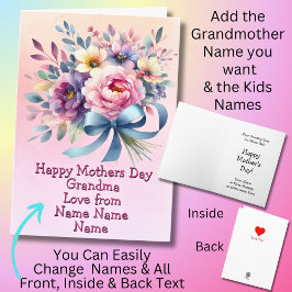 Ändra Namn Mors dag Grandma Blue-menyfliksområdet Kort