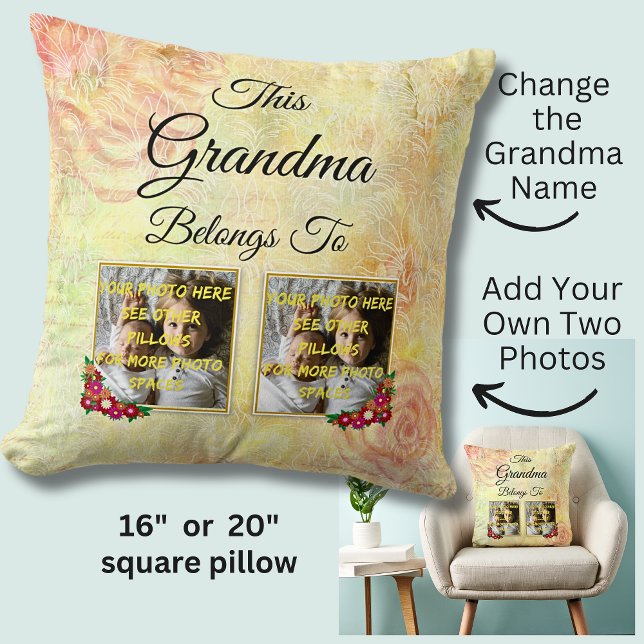 Ändra Namn-text Det här Grandma-Tillhöret till Fot Kudde (Skapare uppladdad)