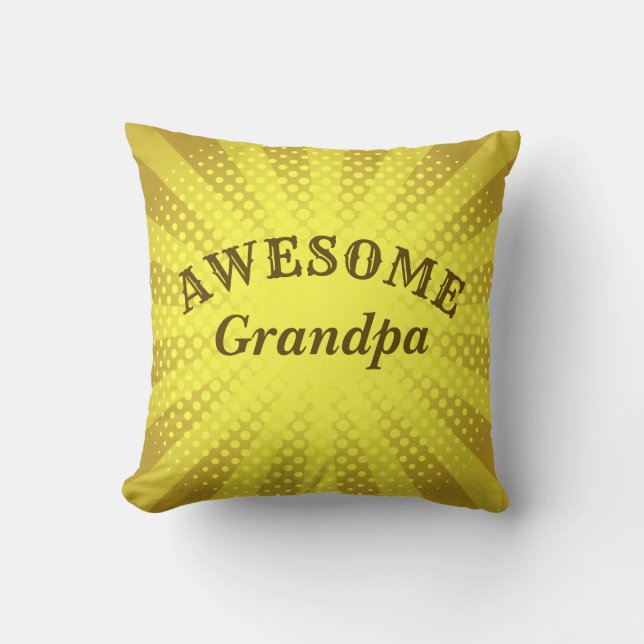 Ändra Namn & text - Fantastisk Grandpa Grandfather Kudde (Framsida)