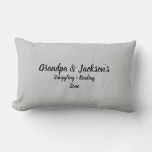 Ändra Namn Text Grandpa Cuddling Läsning Zon Lumbarkudde