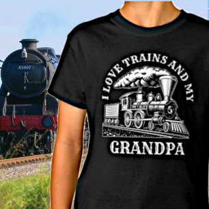 Ändra Namn text I Kärlek Steam Tåg och Min farfar T Shirt