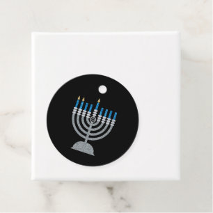 Andra natten på Hanukkah Glitter-favoritmärken Gåvor Etiketter