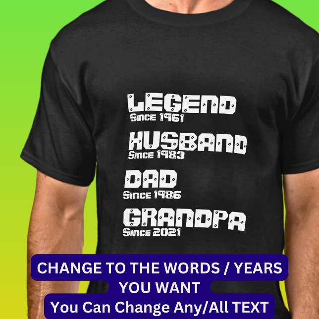 Ändra NY Detail - Legend Make Pappa Grandpa T Shirt (Skapare uppladdad)