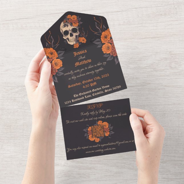 Ändra Orange Bouquet på Cream Skull (Avrivbar del)