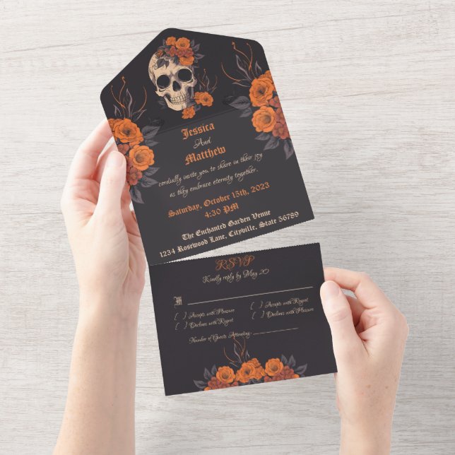 Ändra Orange Bouquet på Cream Skull (Avrivbar del)