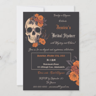Ändra Orange Bouquet på Cream Skull Inbjudningar