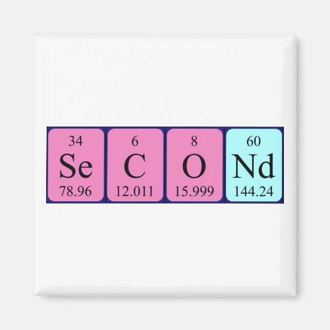 Andra periodiska magneten bord namn magnet (Framsidan)