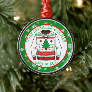 Andra plats fulsvets-vinnare jul julgransprydnad metall