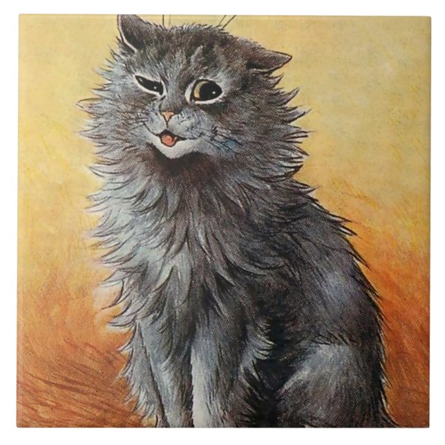 “Andra pris på kattshowen” av Louis Wain Kakelplatta (Framsidan)