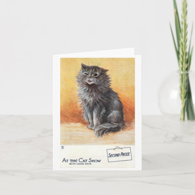 Andra priset vid Cat Show by Louis Wain Kort (Framsida)