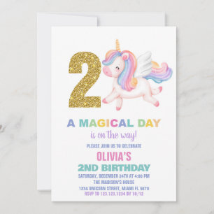Andra regnbågsinbjudningar till Unicorn Birthday Inbjudningar