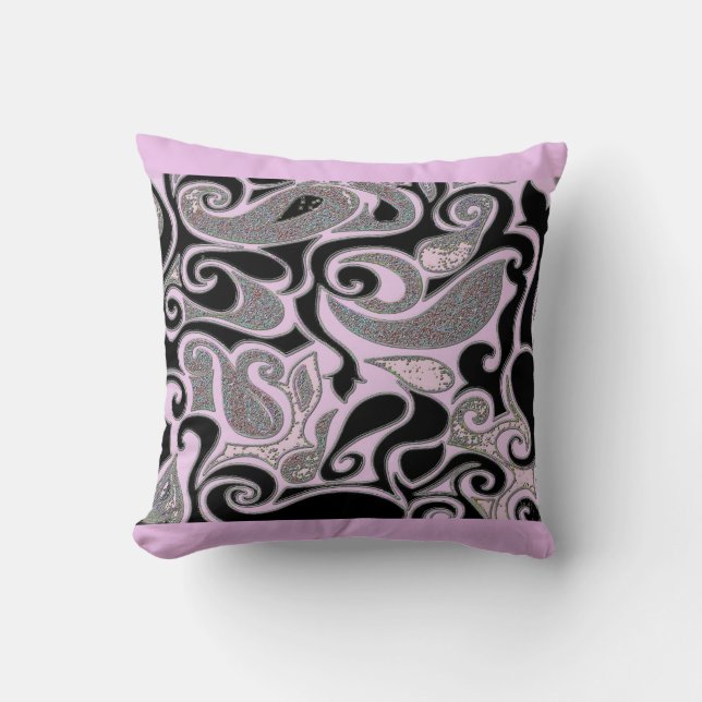 Ändra rektangeln Färg Wacky Retro Swirl Kudde (Framsida)