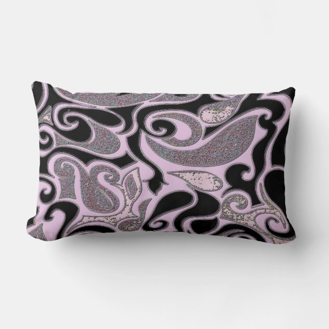 Ändra rektangeln Färg Wacky Retro Swirl Kudde (Framsida)