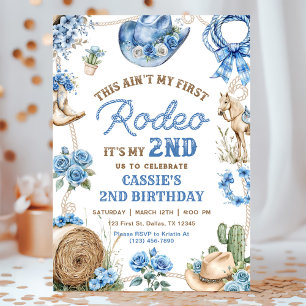 Andra Rodeo Cowboy Vilda Västern Födelsedagsfest Inbjudningar