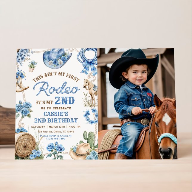 Andra Rodeo Cowboy Wild West Födelsedagsfest Inbjudningar (Skapare uppladdad)
