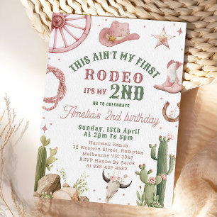 Andra Rodeo Cowgirl Western Födelsedagsinbjudan  Inbjudningar
