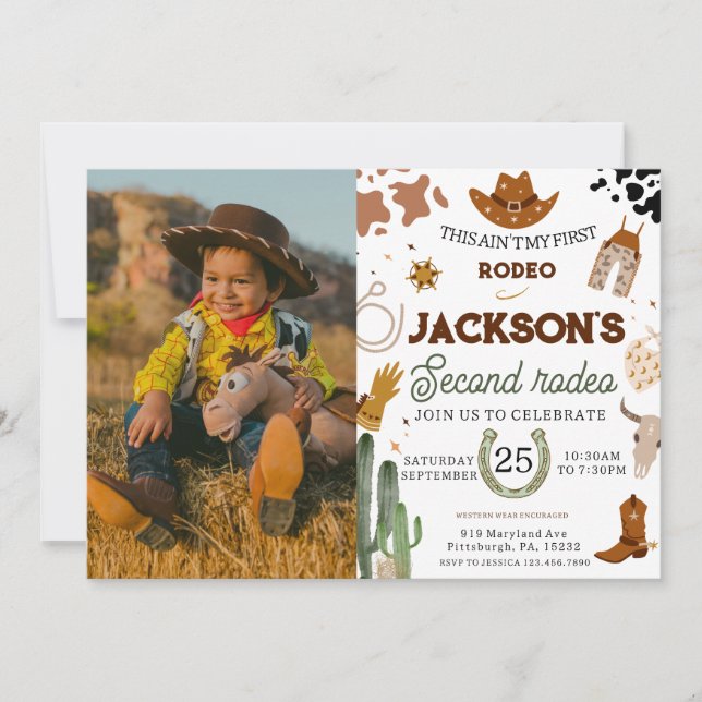 Andra rodeo-födelsedagen Det här är inte min först Inbjudningar (Framsida)