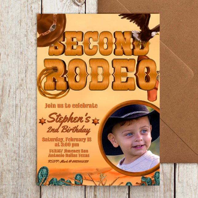 Andra rodeo-födelsedagsinbjudan till Bild Inbjudningar (Skapare uppladdad)