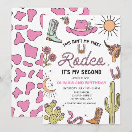Andra Rodeo Rosa Western 2-årsdag Inbjudningar