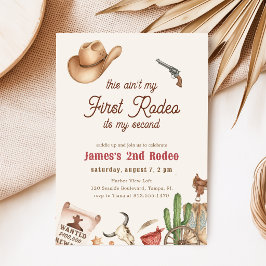 Andra Rodeo Western Cowboy 2-årsdag Inbjudningar