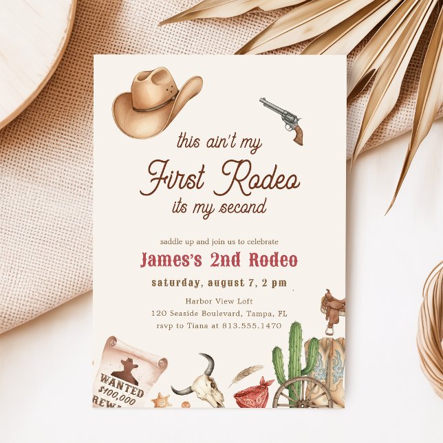 Andra Rodeo Western Cowboy 2-årsdag Inbjudningar (Skapare uppladdad)