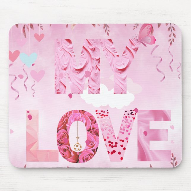 Ändra Rosa temat MY KÄRLEK typografi Musmatta (Framsidan)