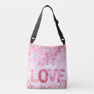 Ändra Rosa temat MY KÄRLEK typografi Tote Axelväska