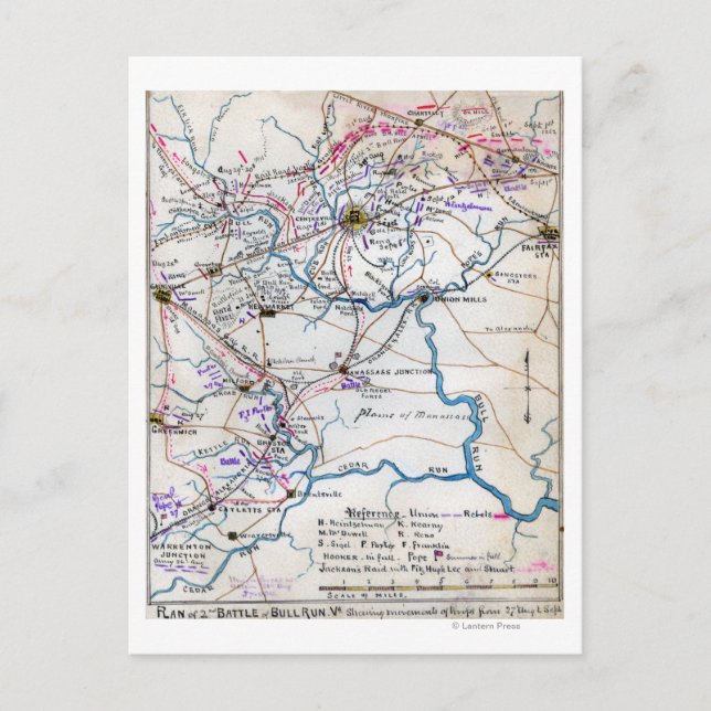 Andra slaget vid Bull Springa 4 Vykort (Framsida)